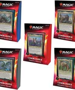New 🎉 MtG Trading Card Game 2020 Set of 5 Commander Decks [Ruthless Regiment, Arcane Maelstrom, Symbiotic Swarm, Timeless Wisdom & Enhanced Evolution] 😀