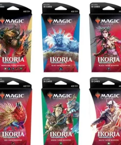 Hot Sale ⌛ MtG Trading Card Game Ikoria: Lair of Behemoths Black, Blue, Red, Green, White & Monsters Set of 6 Theme Booster Packs 🤩