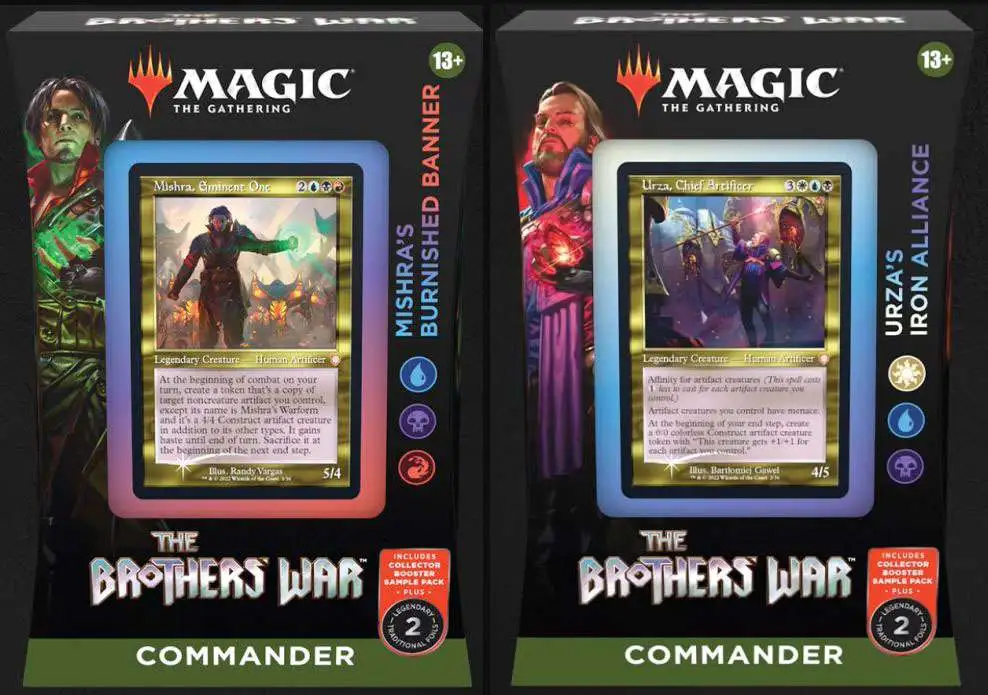 Brand new ๐งจ MtG Trading Card Game Brothers War Mishra's Burnished Banner & Urza's Iron Alliance Commander Deck Set ๐ 1 Brand new ๐งจ MtG Trading Card Game Brothers War Mishra's Burnished Banner & Urza's Iron Alliance Commander Deck Set ๐