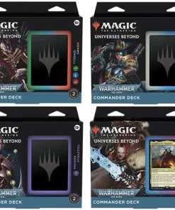 Promo 🥰 MtG Trading Card Game Warhammer 40k Set of 4 Commander Decks [Tyranid Swarm, Forces of the Imperium, Necron Dynasties & Ruinous Powers] 🥰